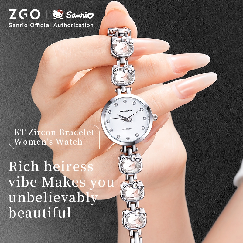 ZGO x Sanrio HelloKitty นาฬิกาข้อมือผู้หญิง  กันน้ำได้ 100% นาฬิกาข้อมือควอทซ์ ของขวญั ปีใหม่ พร้อมกล่องสุดหรู 2181