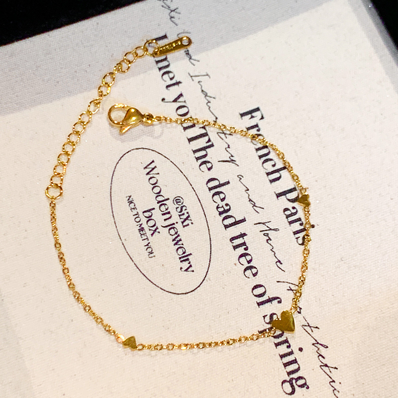 Golden Love สร้อยข้อมือเหล็กไทเทเนียมหรูหรา Niche ประณีตสร้อยคอแฟนสร้อยข้อมือผู้หญิงคลาสสิก Classy สร้อยข้อมือเครื่องประดับ - รูปที่ 6