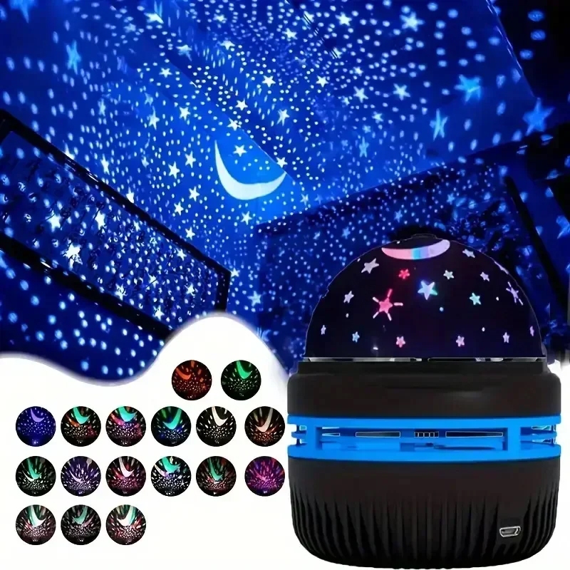 Led Starry Sky Night Lights USB ชาร์จหมุนโปรเจคเตอร์โคมไฟ Magic Ball Moon Star Light สําหรับ Home Room บรรยากาศ Decor