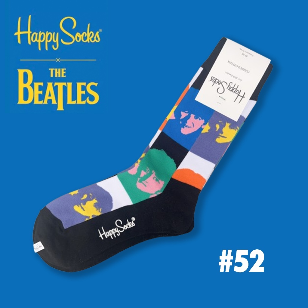 Happy Socks ถุงเท้ายาว ผ้าฝ้าย แฟชั่นสําหรับผู้หญิง เดอะบีทเทิลส์