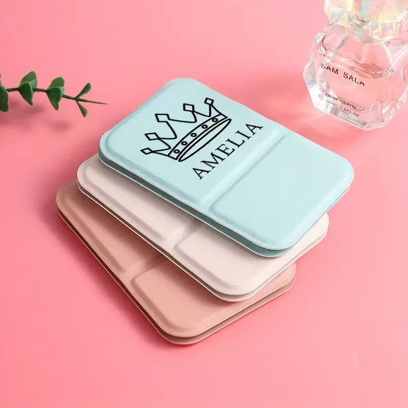 1ชิ้นฟรีส่วนบุคคลมินิกระจกแต่งหน้าเครื่องสําอางขนาดกะทัดรัดกระจกแบบพกพาด้านเดียวกระจกเครื่องสําอางพับได้ของขวัญแต่งงาน - รูปที่ 2