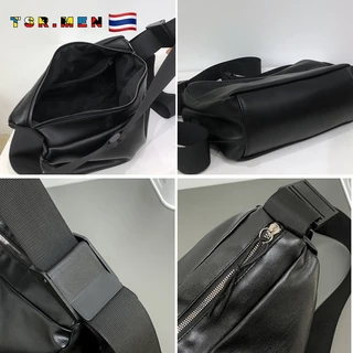 TSR.Men กระเป๋าสะพายข้างผู้ชาย ความจุมาก หนัง PU กันน้ำ สีทึบเรียบง่าย ใช้ได้ทั้งชายและหญิง สไตล์สตรีท สไตล์เกาหลี