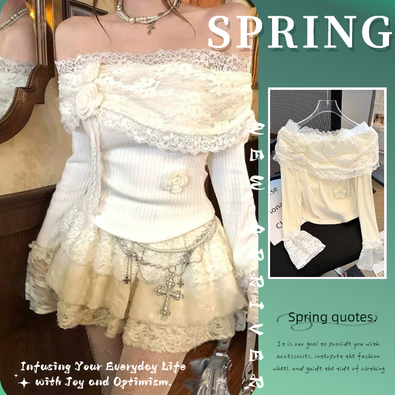 NZN ผู้หญิงแฟชั่นที่ไม่มีสายหนังออกแบบเซ็กซี่เสื้อยืดลูกไม้