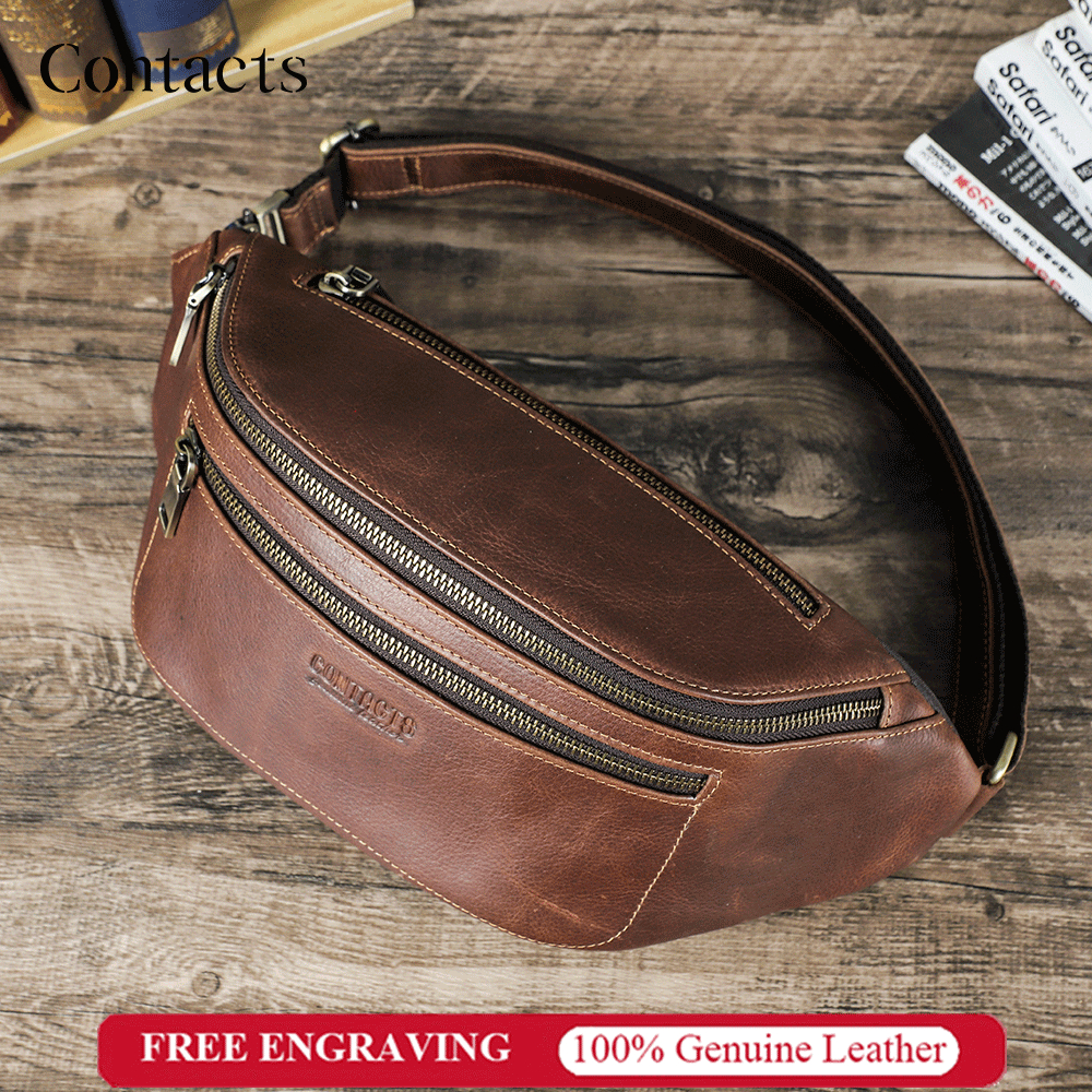 CONTACTS กระเป๋าหนังวัวแท้กระเป๋าเดินทางสำหรับผู้ชาย