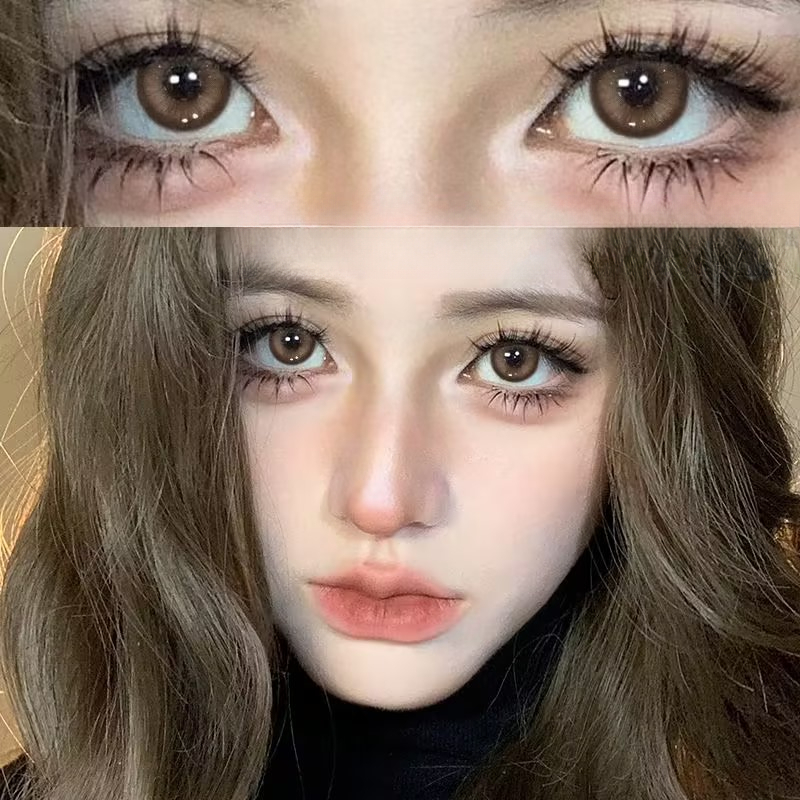 [ใบสั่งยา-0.00~-8.00] คอนแทคเลนส์สี 1 คู่ คอนแทคเลนส์สายตาสั้น คอนแทคเลนส์ 6 เดือน 14.0mm/14.5mm 007