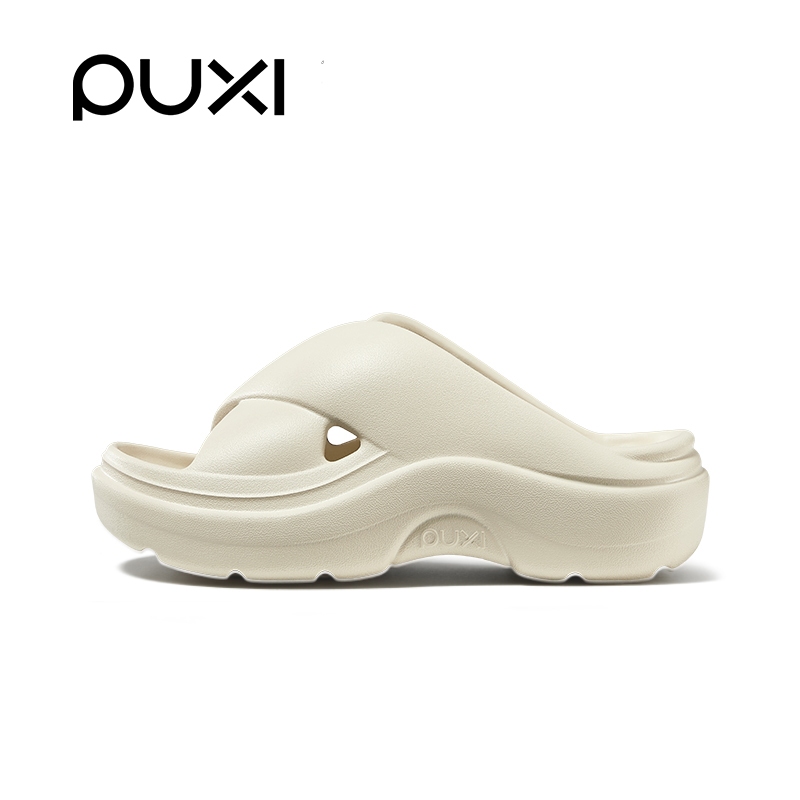 PUXI รองเท้าแตะสุภาพสตรี สายพานไขว้ พื้นรองเท้าหนา eva รองเท้าแตะ กันลื่น รองเท้าแตะชายหาด