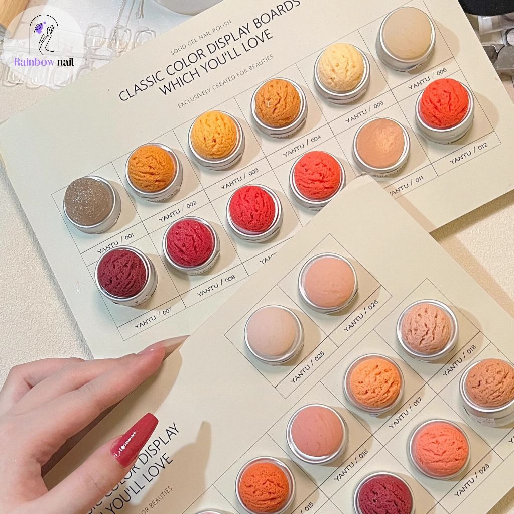 YANTU 26 สีชุดยาทาเล็บกระป๋องแข็งรวม 26 กระป๋องรวมแผนภูมิสีเปล่า+ชิ้นเล็บเปล่า+แปรงทําเล็บ