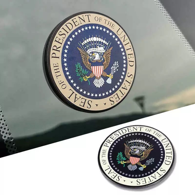 โลหะ 3D สามมิติอเมริกัน Presidential Badge สติกเกอร์รถ Eagle Creative ดัดแปลงโลโก้รถ Body Fender โลโก้ด้านข้างหางโลโก้ภายในตกแต่งภายนอกรถสติกเกอร์ Scratch Blocking สติกเกอร์ตกแต่ง