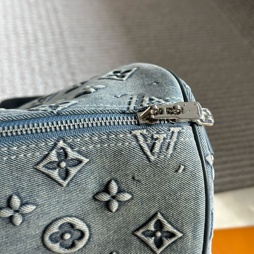 กระเป๋าเดนิม Vacation Denim Bag กระเป๋าเดินทาง กระเป๋าหนังแท้ Unisex Diagonal Gym Bag Airport