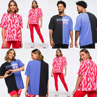 ซุมบา ซุมบา ZW ฟิตเนสเต้นรํากีฬาแขนสั้นด้านบนสีม่วงสีดําสีจั…