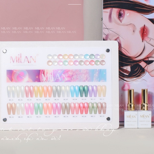พร้อมส่ง  MILAN 22 สี สีเจล เซ็ท ออโรร่าเซ็ทเปลือกหอย เซ็ทเปลือกหอย แถมชาร์ทอะคริลิคสำเร็จรูป