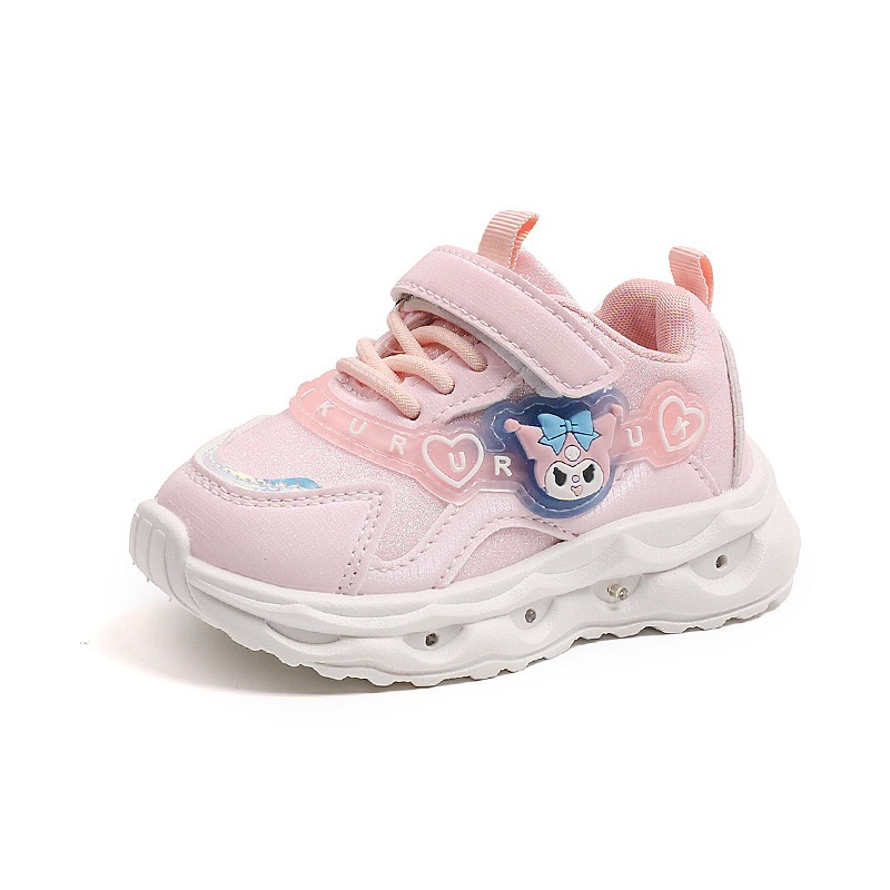Congme Kuromi รองเท้าผ้าใบเรืองแสงสําหรับสาวเด็กกีฬารองเท้า LED ไฟ Kawaii ออกแบบ Breathable รองเท้าสําหรับเด็กวัยหัดเดิน 1-7 ปี Chlidren - รูปที่ 3