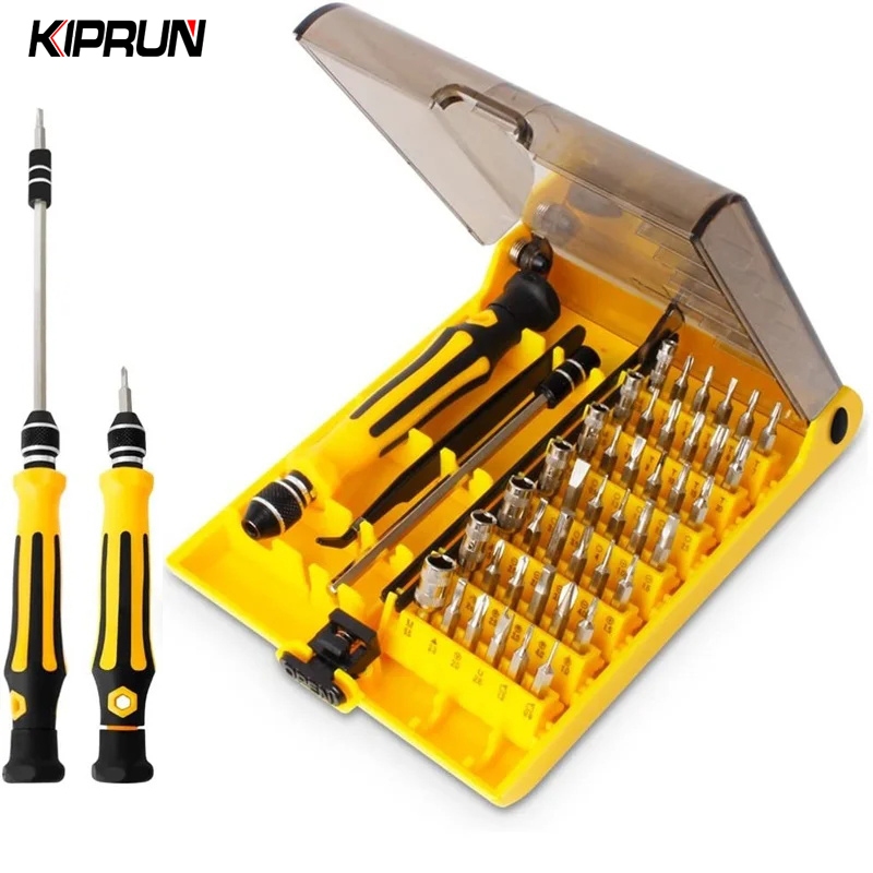 Kiprun 46 in 1 Precision ไขควงชุดเครื่องมือ Professional แบบพกพา Multi-Functional ชุดซ่อมสกรูชุดแหนบและ Extension Rod สําหรับโทรศัพท์ PC อิเล็กทรอนิกส์ Maintenanc