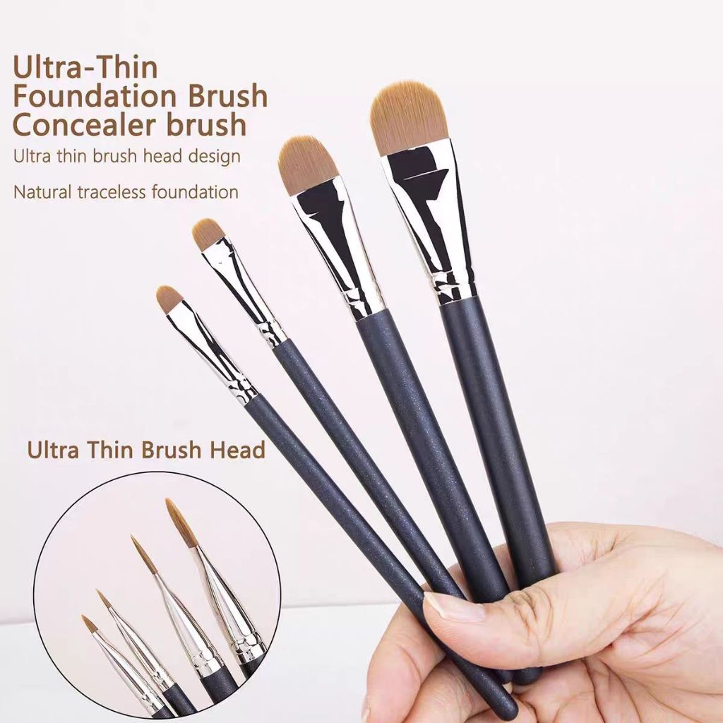 Rose Gold อัพเกรด Ultra-thin Foundation Brush แปรงคอนซีลเลอร์ แปรงแต่งหน้า แปรงอายแชโดว์