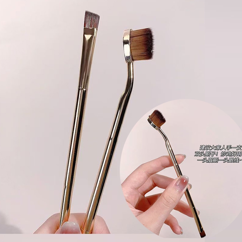 2-in-1 Eyebrow Brush + แปรงอายไลเนอร์ Superfine Eye Makeup Brush แปรงอายแชโดว์