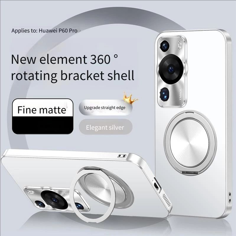 ปลอกสําหรับ huawei p60 p50 p40 p30 PRO กรณี Hard Matte ผิวรู้สึก 360 แหวนแม่เหล็กชาร์จไร้สายฝาหลังกล้องกันกระแทกเกราะป้องกัน
