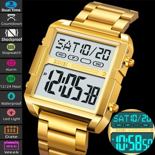 Skmei Mens Dual Time Luxury สายสแตนเลส 12 24 ชั่วโมง Format …
