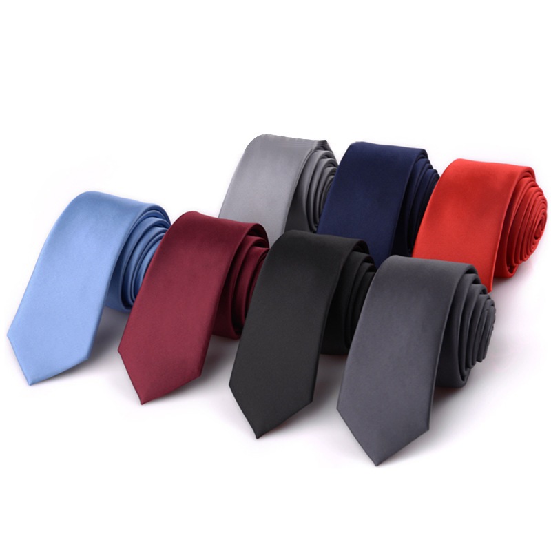 ผู้ใหญ่ผู้ชายคุณภาพสูง 5 ซม.แฟชั่น Slim เนคไท Tie Tali Leher สีดําสีฟ้าไวน์แดงสีเทาสีฟ้า