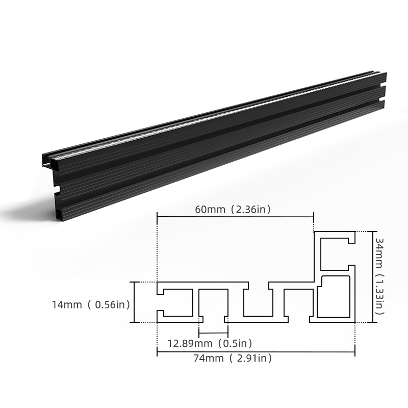 800mm 74/75 Type Aluminium Alloy Profile Fence Router Fence T-Track Table Fence System for Woodworki