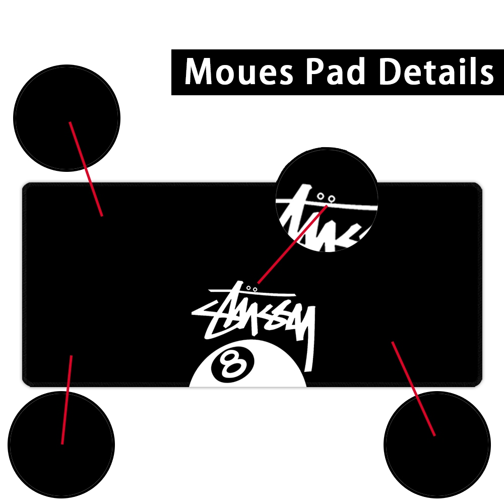 แผ่นรองเมาส์ Stussy 8 Ball Personalized Mousepad แผ่นรองเมาส์ขนาดใหญ่ Gaming Extended Desk Mat ราคา ถูกที่สุด ดีลบีเคเค แกลเลอรีภาพที่ 5