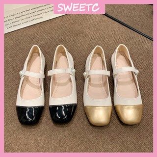 รองเท้าแฟชั่นสำหรับผู้หญิง ทรงแมรี่เจน หัวกลม พื้นนุ่ม ทรงบั…