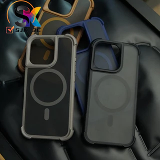 เคสโทรศัพท์แม่เหล็กป้องกันการตกสี่มุมสําหรับ ไอโฟน 11 12 13 14 15 16 มือโปร สูงสุด 14/15/16 บวก ปลอกสี่มุมป้องกันการตกฮาร์ดปกหลัง