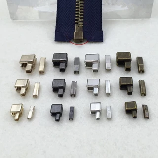 5 ชุดซิปด้านล่าง Stoppers เครื่องมือเย็บผ้าโลหะเปิด End ซ่อมซิป DIY ซิปสลัก Slider กระเป๋าอุปกรณ์เสริม