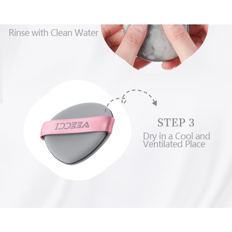 VEECCI หมอนพัฟซุปเปอร์อ่อนไอน้ำดูดฝ้ายเครื่องมือแต่งหน้า - รูปที่ 2