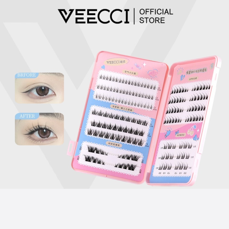 VEECCI ขนตาปลอม ขนตาล่าง ขยาย ตา ธรรมชาติ ม้วน บาง ขนตา สามารถ ใช้ซ้ำ คลัสเตอร์เดียว