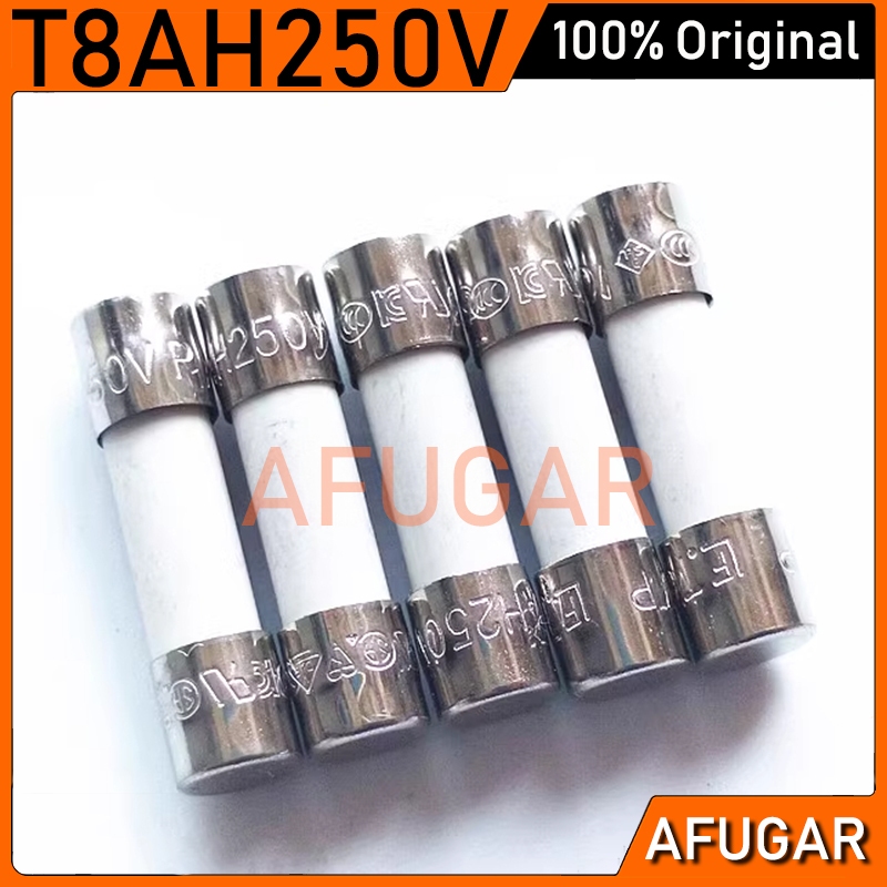 5 ชิ้น T8AH250V เตาอบไมโครเวฟ universal delay ฟิวส์หลอด T8AH250V 5*20 มม.เซรามิค