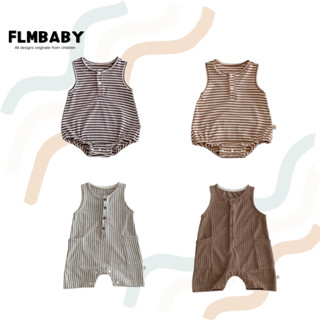 เสื้อผ้าเด็กฤดูร้อนทารกแรกเกิดลายลําลองผ้าฝ้ายชุดรอมเปอร์นุ่…