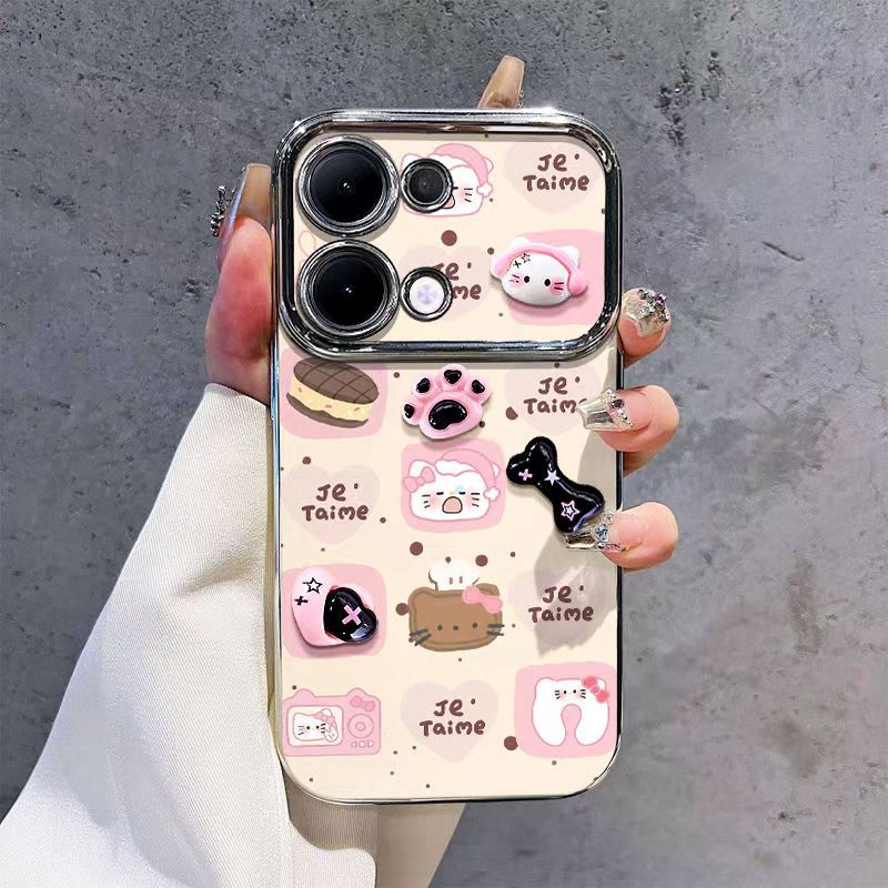 เคส OPPO Reno 13 5G เคส OPPO Reno 13 12 11 Pro 5G เคสกันกระแทกน่ารักคิตตี้การ์ตูน Diy ตุ๊กตาโทรศัพท์ฝาครอบกล้องเลนส์ป้องกันโทรศัพท์เชือกเส้นเล็กสร้อยข้อมือนุ่มชุบกรณีสําหรับเด็กผู้หญิงนักเรียน