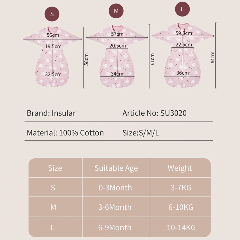 < Insular > ถุงนอนเด็กเด็ก Kick-Proof Quilt Cotton Swaddling Towel