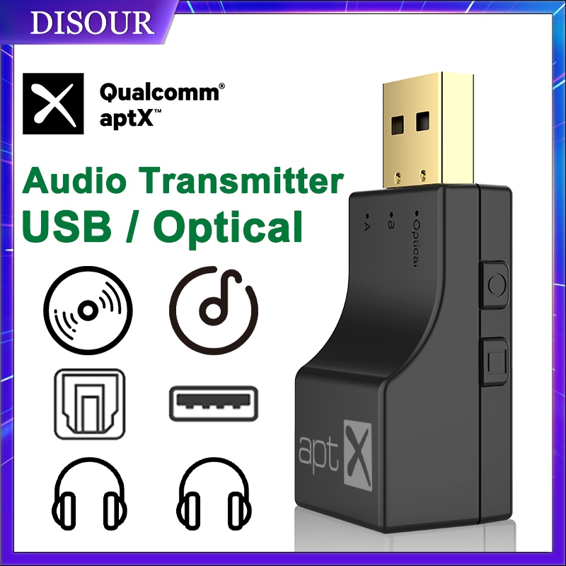 Usb Optical Wireless Bluetooth Transmitter 2 in 1 Audio Transmitter Adapter Bluetooth 5.4 AptX Low Lantency Adapter สําหรับ TV PC