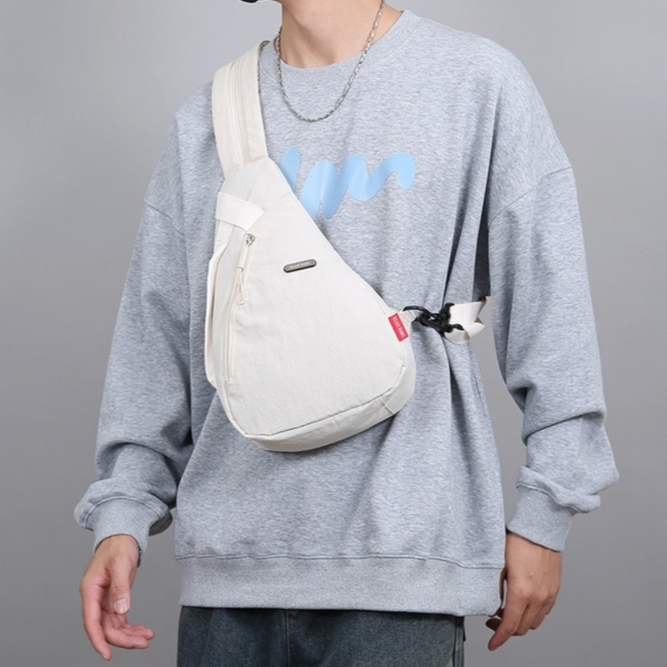 Wpsise Phone Crossbody Bag, Nylon Sport Chest Bag, Drop Shaped Waterproof Shoulder Bag Women Men