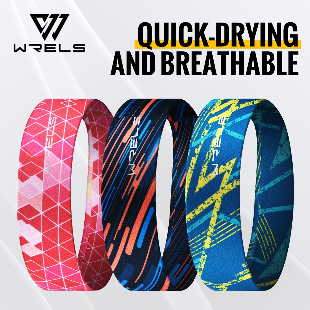 WRELS ผ้าคาดศีรษะสำหรับวิ่ง สำหรับผู้หญิงและผู้ชาย ผ้าไหมน้ำแข็ง แห้งเร็ว ไม่ลื่น ผ้าคลุมศีรษะสำหรับเล่นกีฬากลางแจ้ง #K84