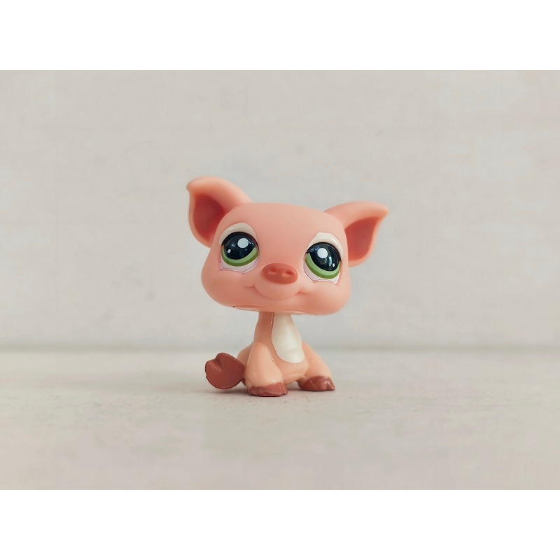 Lps รูปหมูส้ม ตาเขียว #7082 Littlest Pet Shop ของเล่น