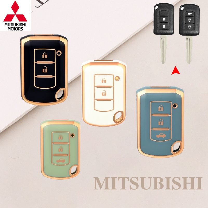 ฝาครอบกุญแจรถ Mitsubishi สําหรับ Mitsubishi Attrage/Mirage/Triton/Xpander/Pajero key Case Keyless Smart Entry key พวงกุญแจ Mitsubishi