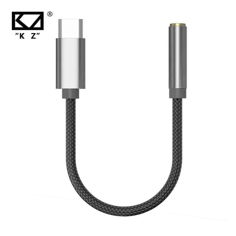Kz AM01 Type-C ถึง 3.5 มม.อะแดปเตอร์เสียง 32bit/384kHz DAC + IC เครื่องขยายเสียง Dual ชิปหูฟังสายสัญ