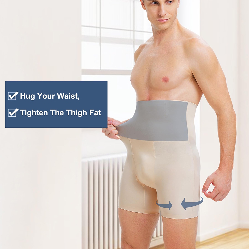 กางเกงขาสั้นบ็อกเซอร์สำหรับผู้ชาย ควบคุมท้องและสวมใส่ง่าย ออกแบบมาพร้อมกระเป๋า 3D และสายรัดเอวแบบซิลิโคนเพื่อความพอดี - รูปที่ 3