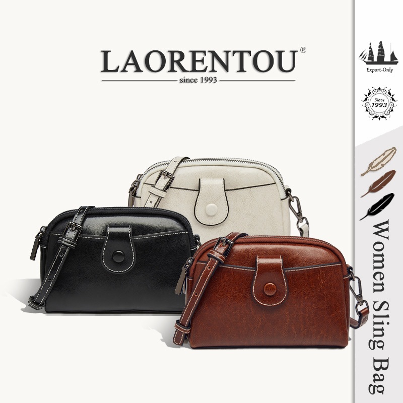 Laorentou กระเป๋าสะพายสําหรับผู้หญิงหนังวัวกระเป๋าสะพายข้างกระเป๋าสะพายไหล่