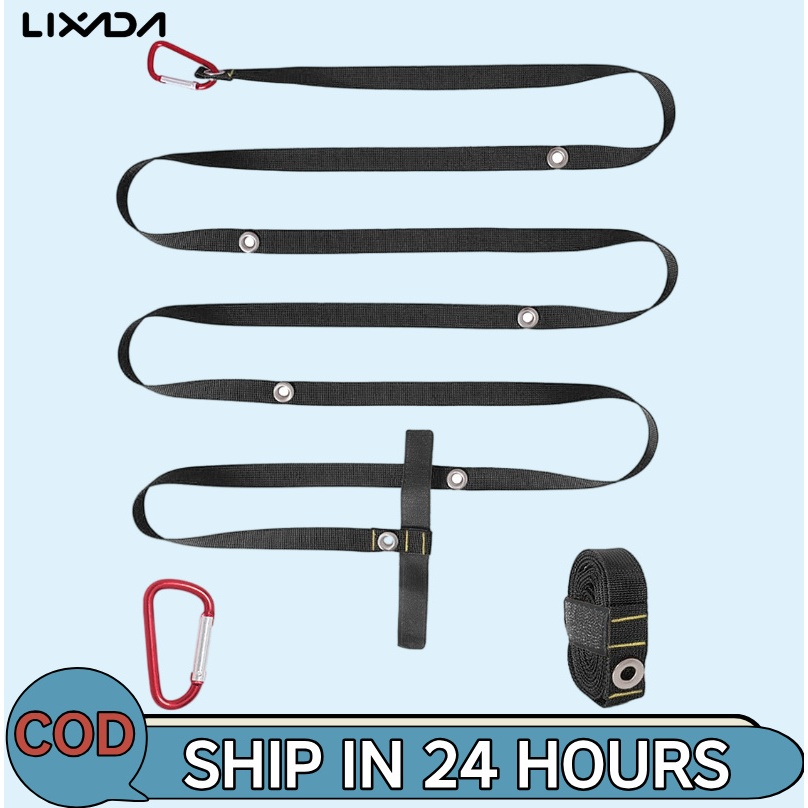 LIXADA [ลิดา ห้างสรรพสินค้า] เต็นท์ตั้งแคมป์กลางแจ้งเชือกลมไนลอนทนทานลมเชือกมัลติฟังก์ชั่เต็นท์เชือกหัวเข็มขัดปรับซักรีดเชือกแขวน