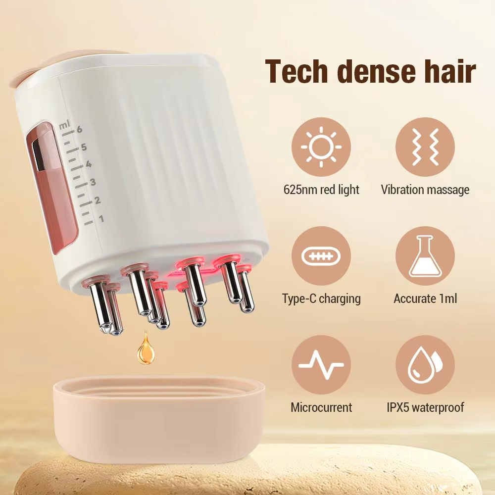 ไฟฟ้าหัวนวดหนังศีรษะ Hair Growth Oil Serum หวีกันน้ําหัว Scratcher Regrowth Hair Treatment พร้อม Red Light Therapy