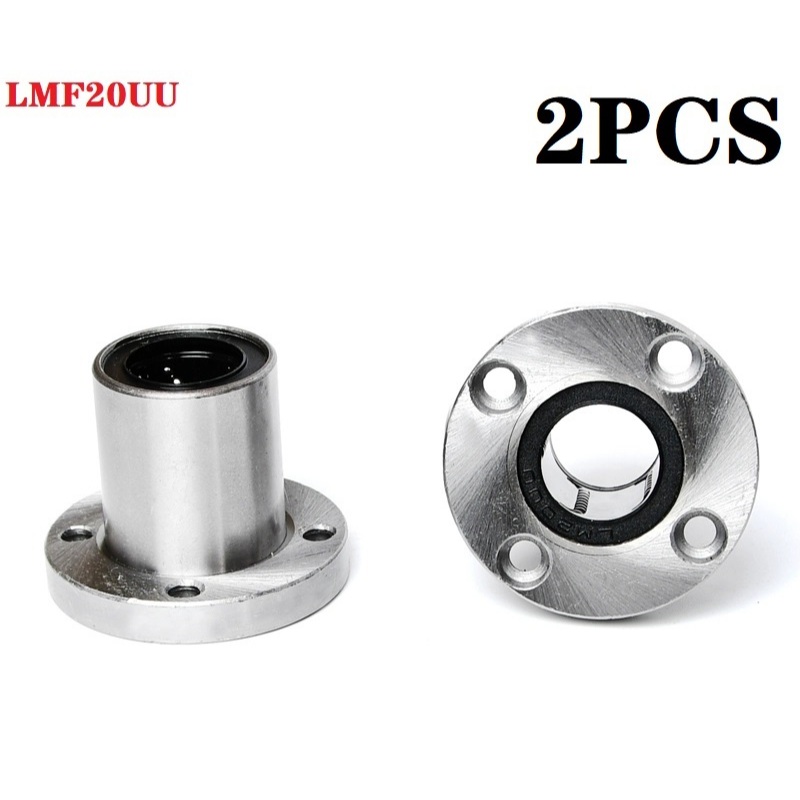 2 ชิ้น LMF20UU 20 มิลลิเมตรรอบหน้าแปลนเราเตอร์เพลา Linear Bushing แบริ่ง CNC