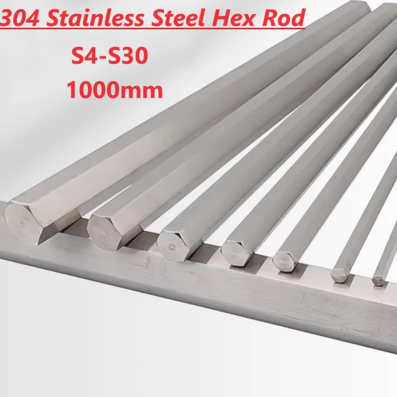 304 สแตนเลส Hex Rod Bar Shaft ยาว Hex Bar ก้านสแตนเลสหกเหลี่ยมความยาว 1000 มม. Dia4 มม.-15 มม. Linea