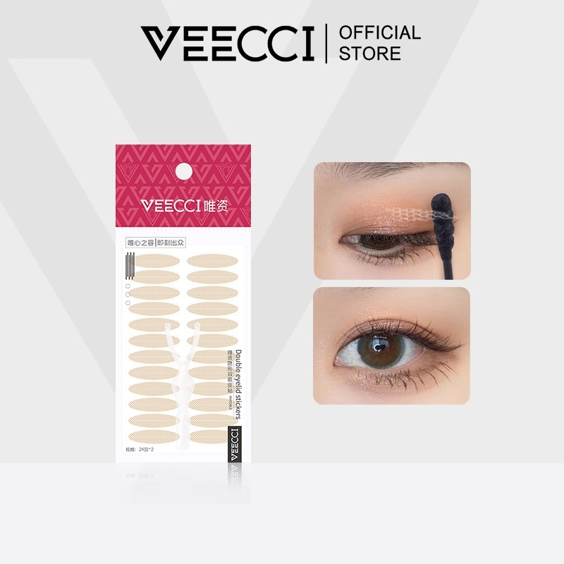 VEECCI ตาสองชั้น ลูกไม้ ล่องหน ไร้ร่องรอย ธรรมชาติ กันน้ำ กันเหงื่อ เทปกาวตาสองชั้น 24*2PS (24 * 2)