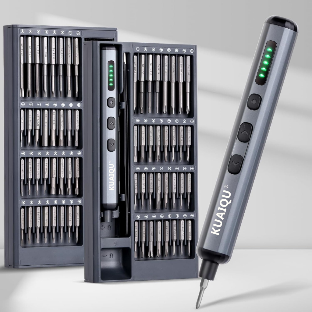 KUAIQU 68 in 1 ไขควงไฟฟ้าชุด 5 การตั้งค่าแรงบิด Precision Power เครื่องมือสกรูแม่เหล็ก Driver Bits สําหรับ iPhone แว่นตานาฬิกา PC