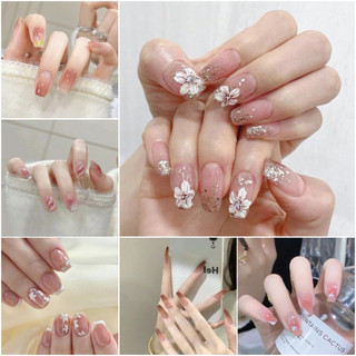 24Pcs Fake Nails Set, Lovely Fashion Finished Nail Patch, Short False Nails, Wearable Stickers, Waterproof