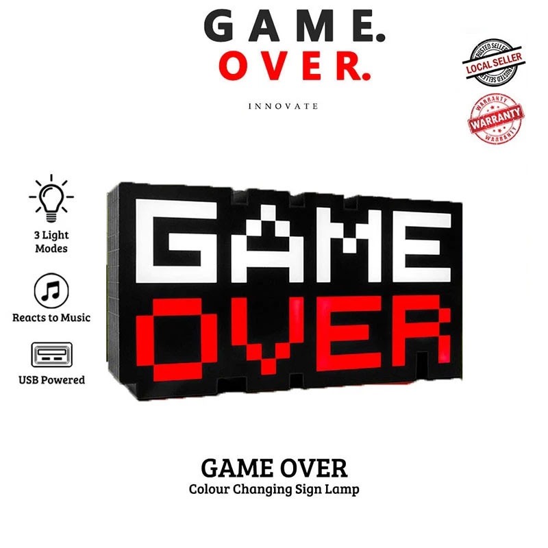 Gameover Pixel Icon 8-bit Changes ตามเสียง