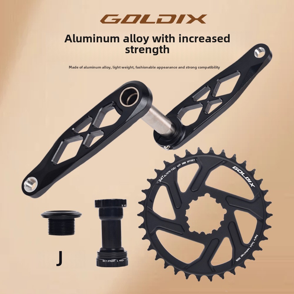 Goldix ชุดข้อเหวี่ยง MTB ทนทานเป็นพิเศษ BSA 24 มม.165 มม.170 มม.175 มม.ติดตั้งโดยตรง R-SPEC Trail แกนข้อเหวี่ยงจักรยานกลวง DH AM XC เหมาะสําหรับ Shimano SRAM